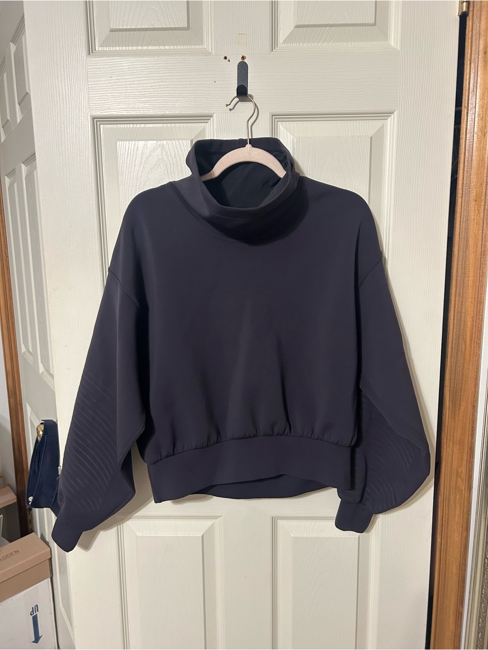 lululemon athletica Navy Cropped Funnel Neck Sweatshirt